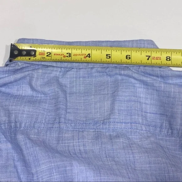 2/30 Guess Mens Lightweight Half Button Down Pullover Collared Shirt Denim Look - Picture 11 of 13